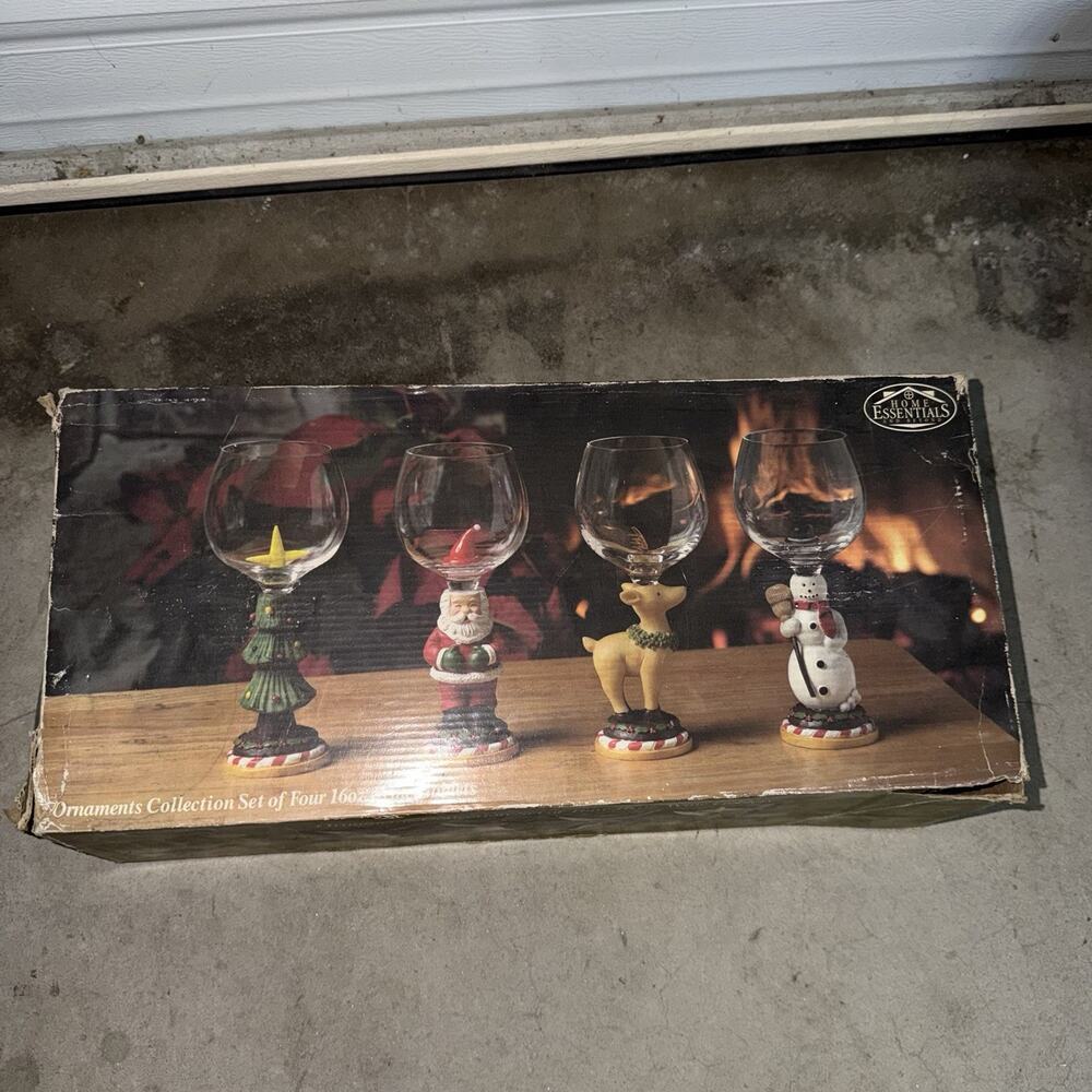 Vintage RARE Home Essentials Christmas Ornaments Goblets 2003 Complete Box Set